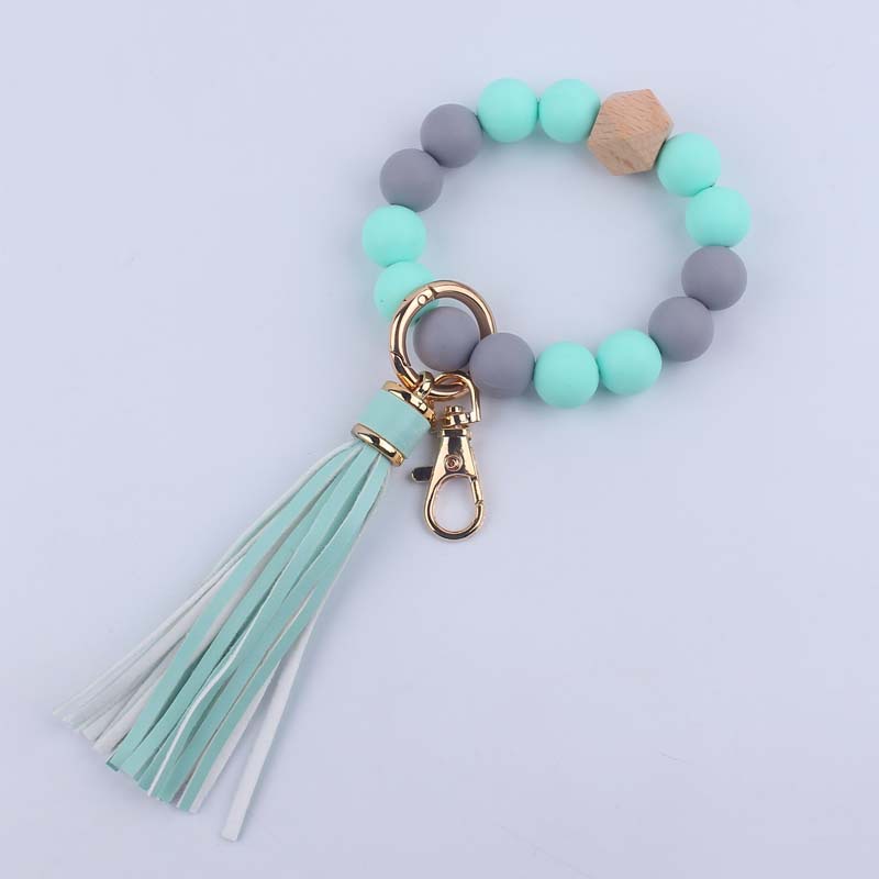 Simple Style, Artistic Style Simple Style Artistic Color Block Alloy Silica Gel Beaded Women's Keychain