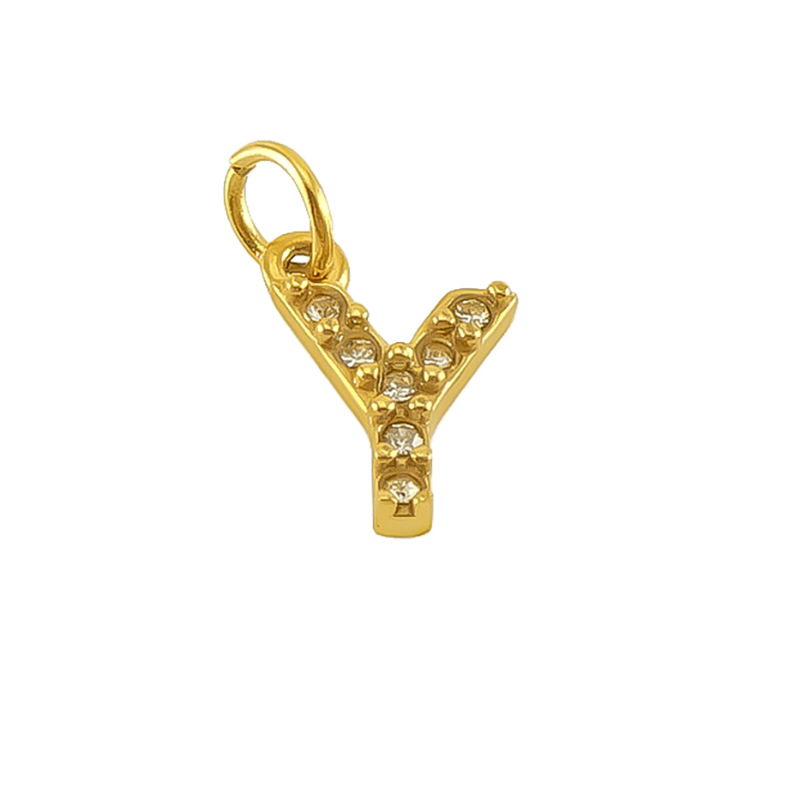 Nueva moda europea y americana de acero inoxidable con incrustaciones de diamantes 26 letras inglesas colgantes accesorios femeninos Advanced Advanced Mini letras joyas