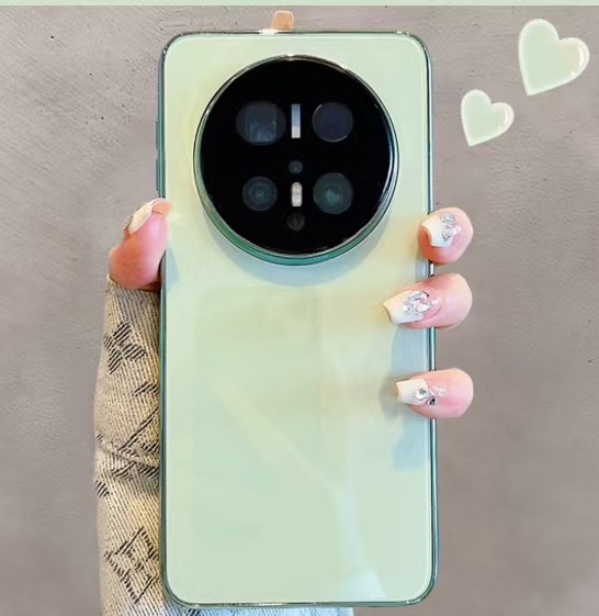 Enchapado en color puro Apple 16ProMax carcasa de vidrio cristal de hielo Huawei mate70pro carcasa del teléfono móvil para Huawei p70