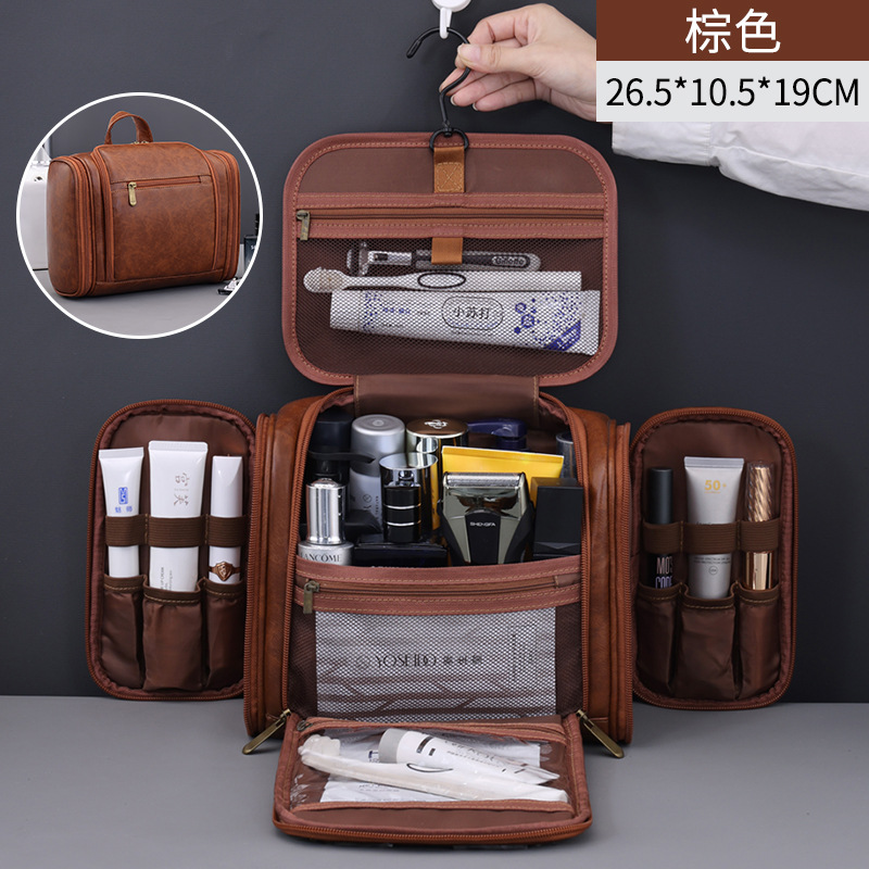 Bolsa de lavado de gancho multicapa de gran capacidad para viajes impermeables bolsa de almacenamiento de cosméticos portátiles