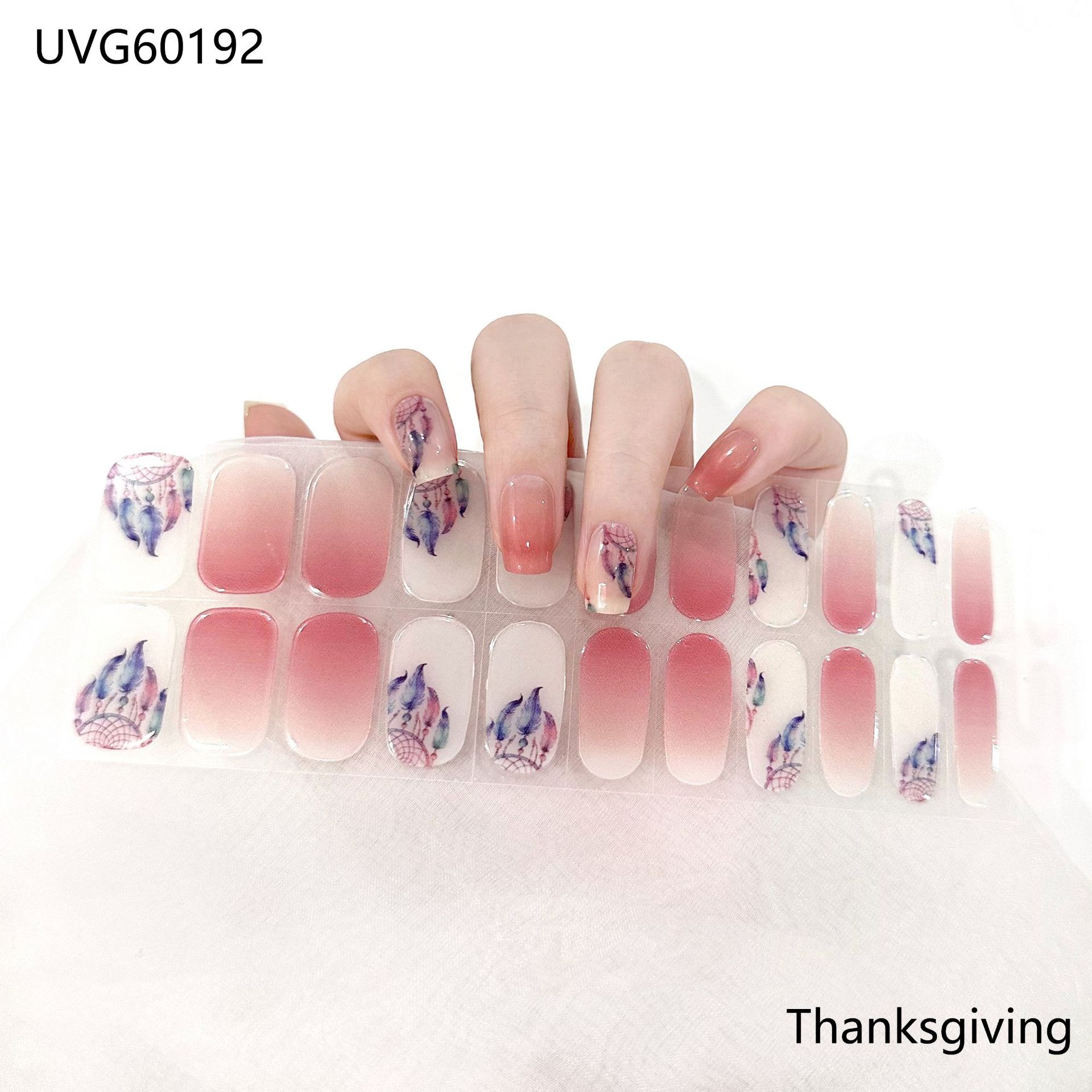 Pegatinas de uñas de gel UV transparentes efecto hielo, semicuradas, con lámina dorada, fototerapia, efecto película de aceite