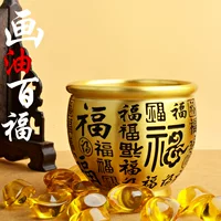 Латунная живопись маслом Средний рисовый горшок Baifu Гостиная Офис Рабочий стол креативное украшение винтажные ремесла украшения