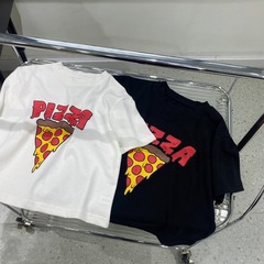 Pure cotton children's short-sleeved T-shirt summer 2025 new cute pizza cartoon casual small and medium-sized children's boys and girls' tops
