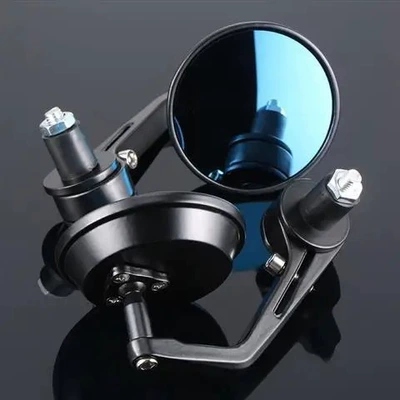 Factory Direct sales motorcycle modified retro aluminum alloy 22nn handle mirror rearview mirror reflector handle rearview mirror (Motorcycle rearview mirror) - 5002-rearview-mirror-black