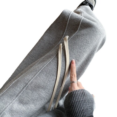 New style simple sweatpants for women in spring and autumn 2024 high waist and hanging loose straight casual pants banana wide-leg pants