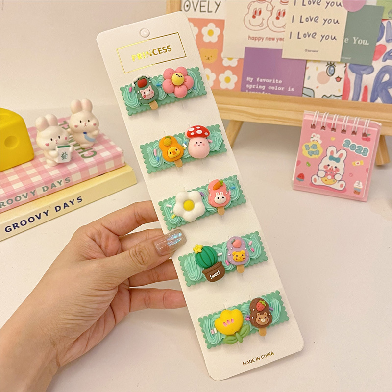 儿童手工自制奶油胶diy发饰材料发夹马卡龙色发卡树脂配件套装详情11