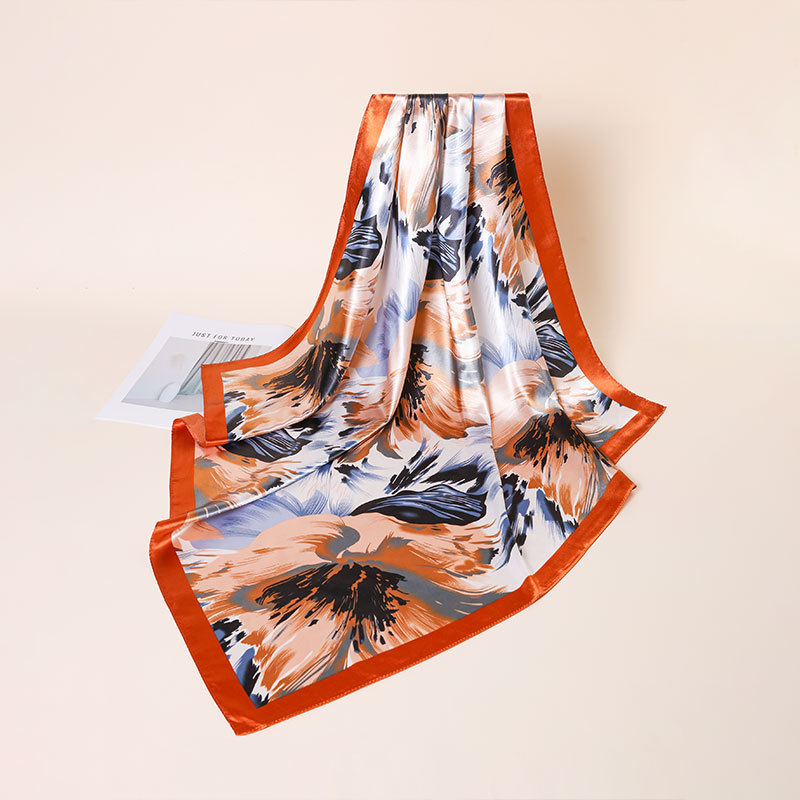 Square Satin Silk Scarf Trendy Versatile Shawl For Women_voghion.com