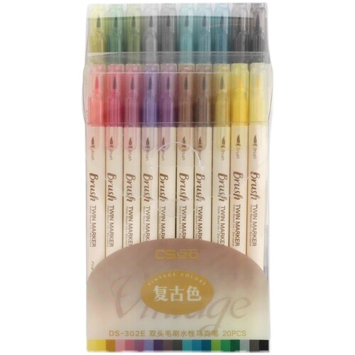 Dianshi DS-302E large brush double-ended watercolor pen marker brush painting art notebook pen stationery wholesale
