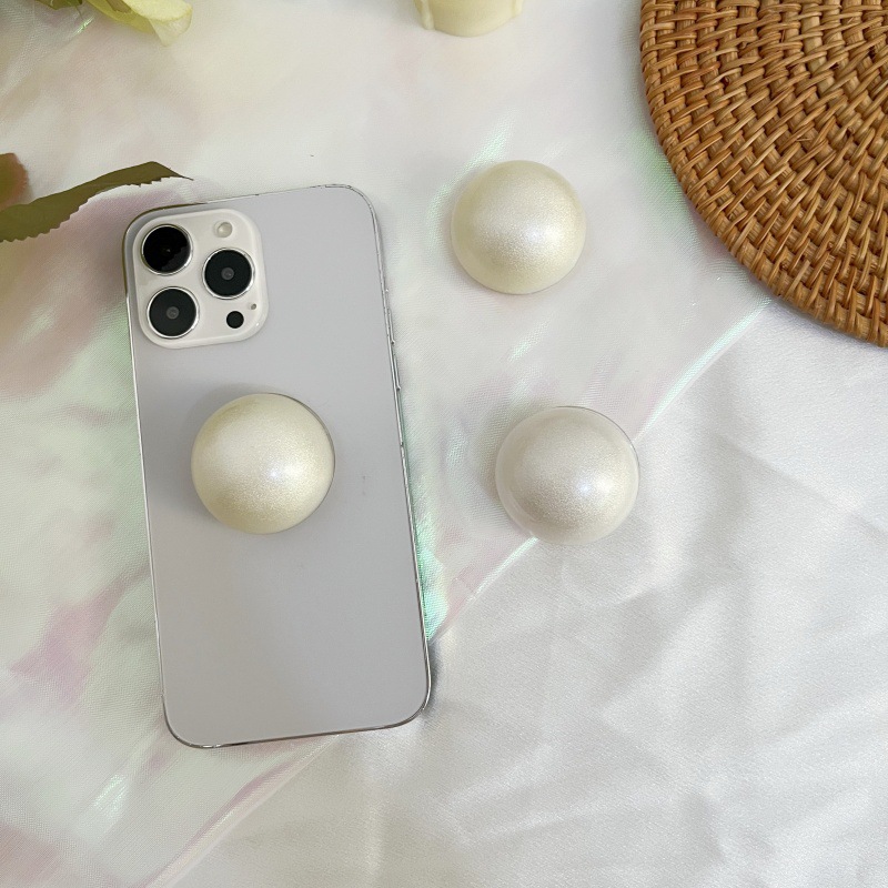 South Korea ins wind crystal ball big pearl glitter mobile phone airbag bracket retractable back air cushion support niche