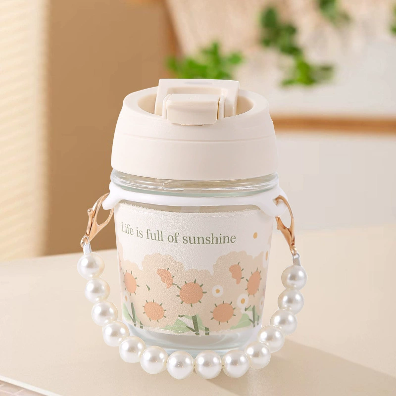 Стеклянная чашка, чашка для воды, чашка с трубочкой, кофейная чашка, подарочная двойная чашка для напитков, сувенирная чашка, простая и термостойкая