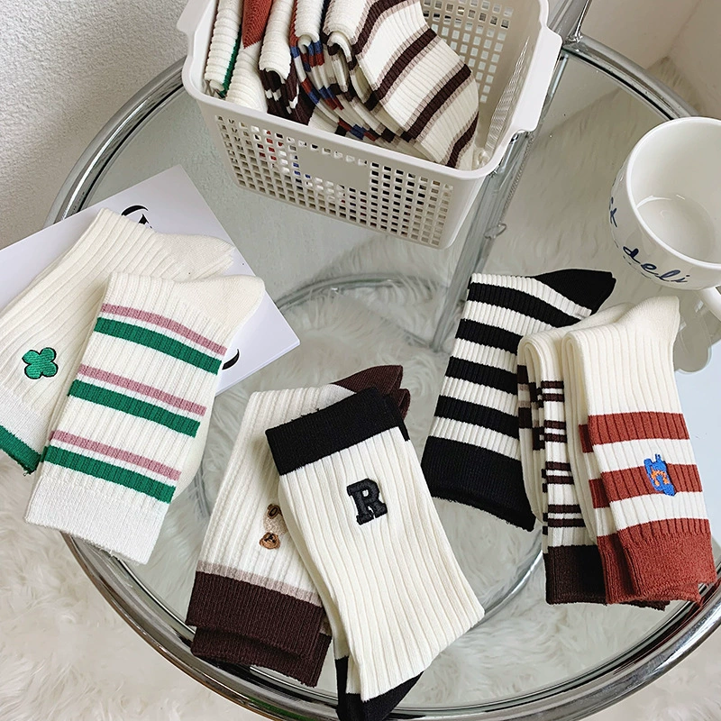 Тайд/ Tide, демисезонные cotton спортивные носки для колена, средняя длина, корейский стиль