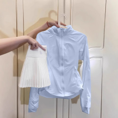 ブルースリム日焼け防止服女性の皮膚服 2025 新しい夏ウエストジャケットジャケット防水アイスシルクスポーツウェア