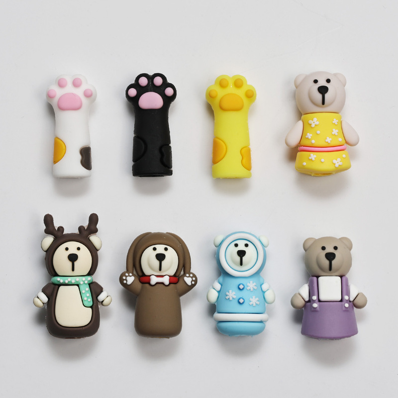 Nail Art Cat Paw Silicone Cover Cuticle Scissors Tweezers Protective Cover Cartoon Cute Bear Anti-Drop Hat Tool Nail Art Cat Paw Silicone Cover Cuticle Scissors Tweezers Protective Cover Cartoon Cute Bear Anti-Drop Hat Tool
