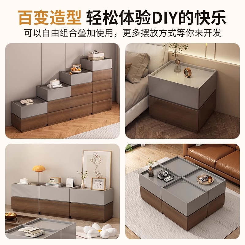 Gabinete de televisión de piso para sala de estar doméstica 2025 nuevo armario de almacenamiento integrado estilo antiguo mezcla de mesa de té de casa pequeña