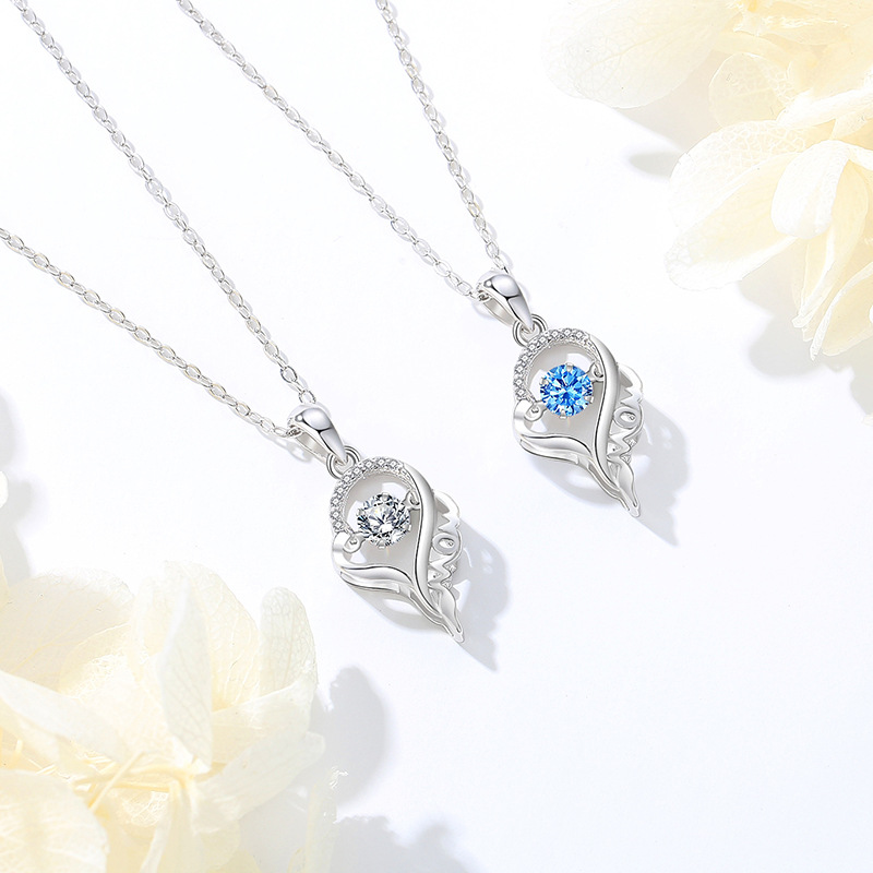 Collar de mujer europea y americana amor mamá regalo del Día de la madre collar de plata esterlina 925 collar de nicho inteligente transfronterizo Venta caliente