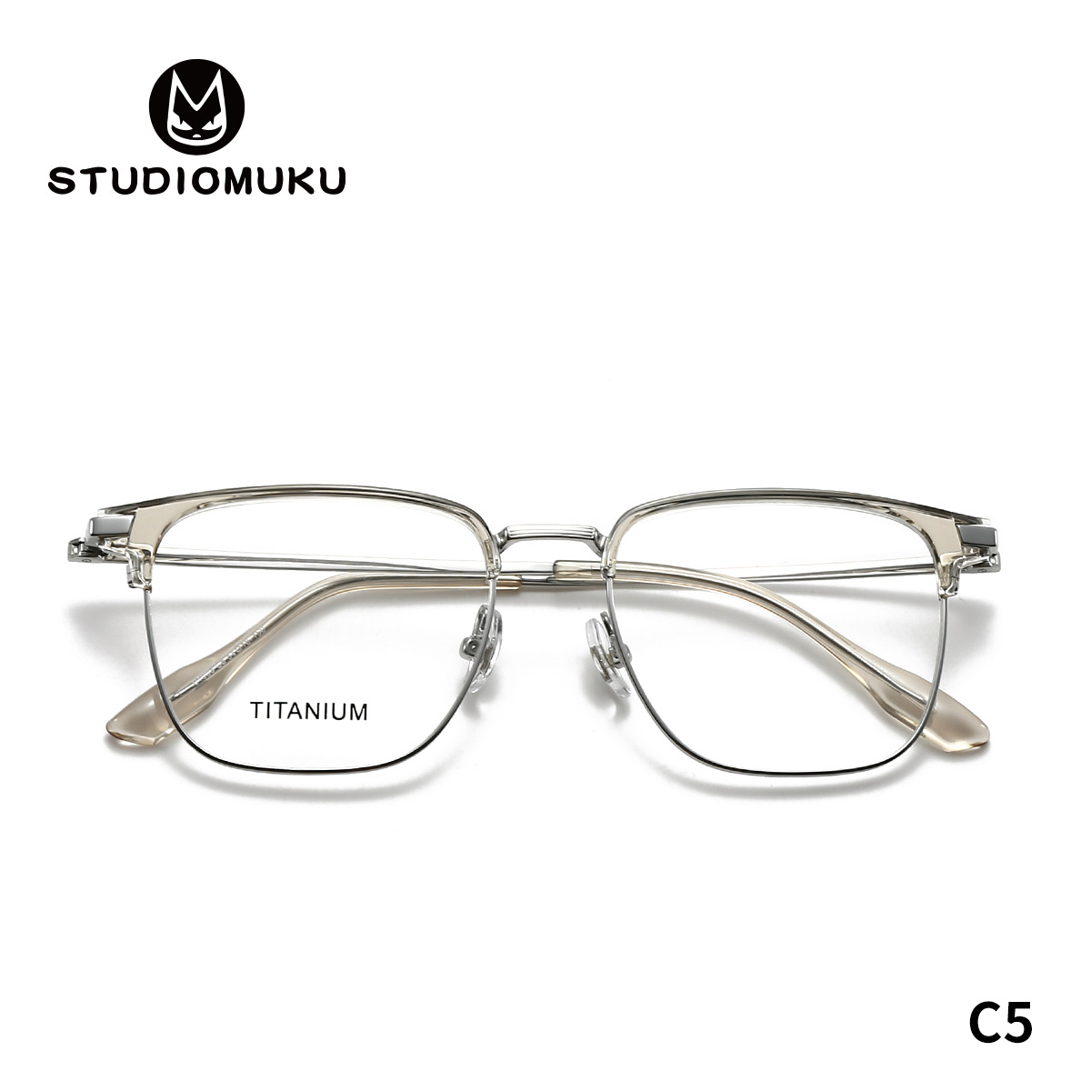 El deportista STUDIOMUKU puede perder un par de cejas cuadradas, montura de gafas, montura de medio marco