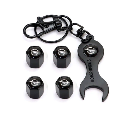 Car Tire Valve Cap Personalized valve - haima-4-pack-black-model-wrench-keychain