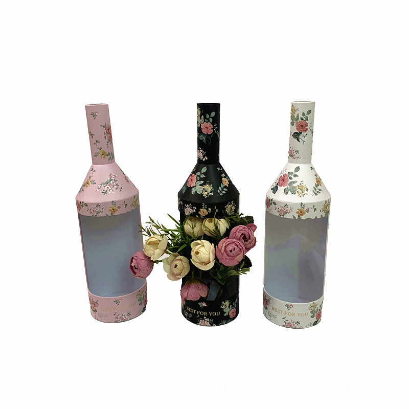 奥力派  创意 酒瓶造型  插花盒  鲜花礼盒 伴手礼盒
