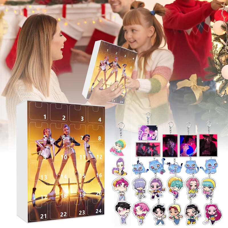 跨境KPOP猎魔女团圣诞倒计时日历盲盒背包车载钥匙扣亚克力挂饰|undefined