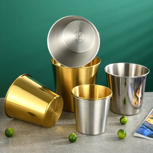 Ice cube bucket 304 stainless steel ice bucket high-value bar supplies champagne bucket mini French fries snack bucket small carrying bucket