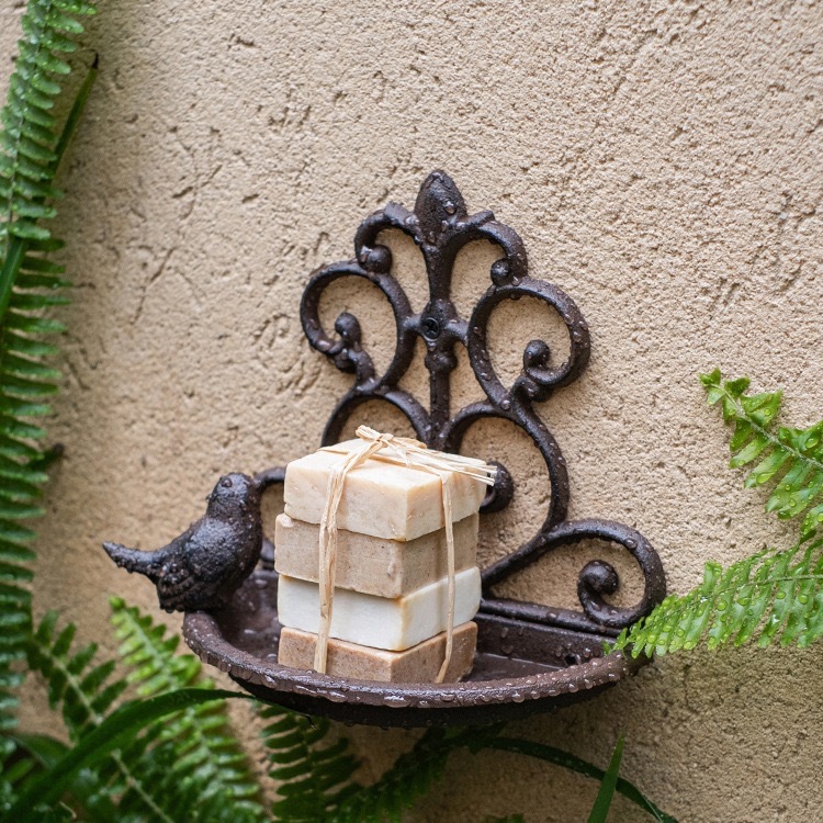 주철 공예 후크 유럽 스타일 철 새 비누 상자 저장 상자 벽 장식 정원 안뜰 식료품 장식 공장