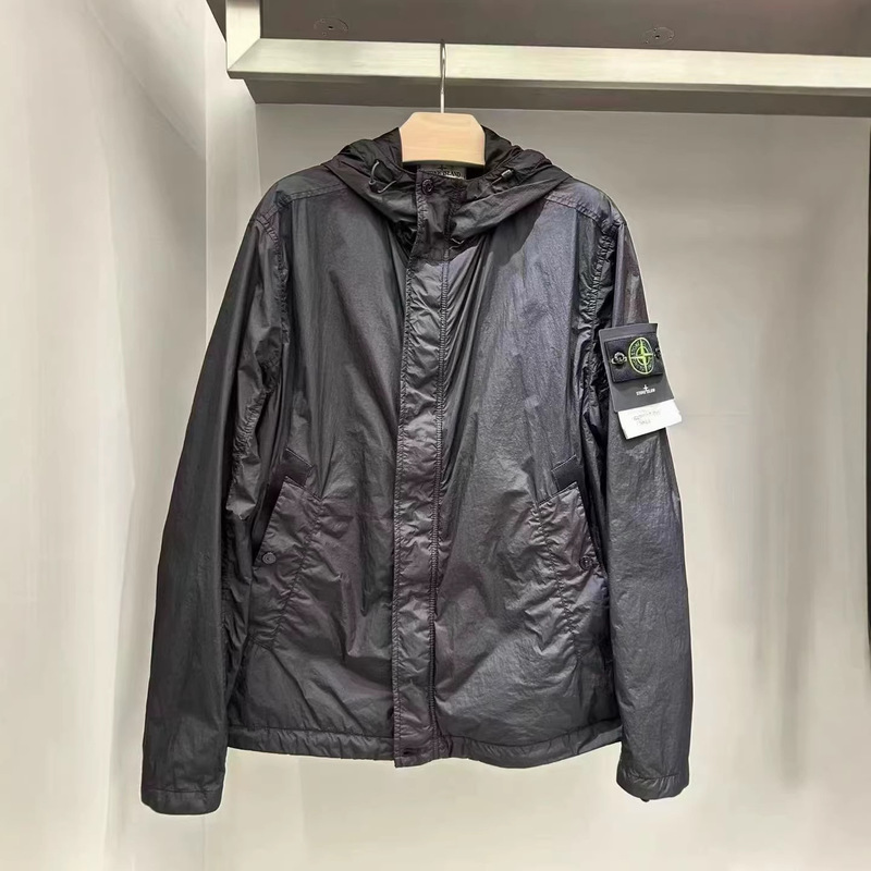 2025 Autumn Stone Minimalist Thin Cotton Jacket with Zipper, Urban Outdoor Climbing Hooded Jacket for Outdoor Sports