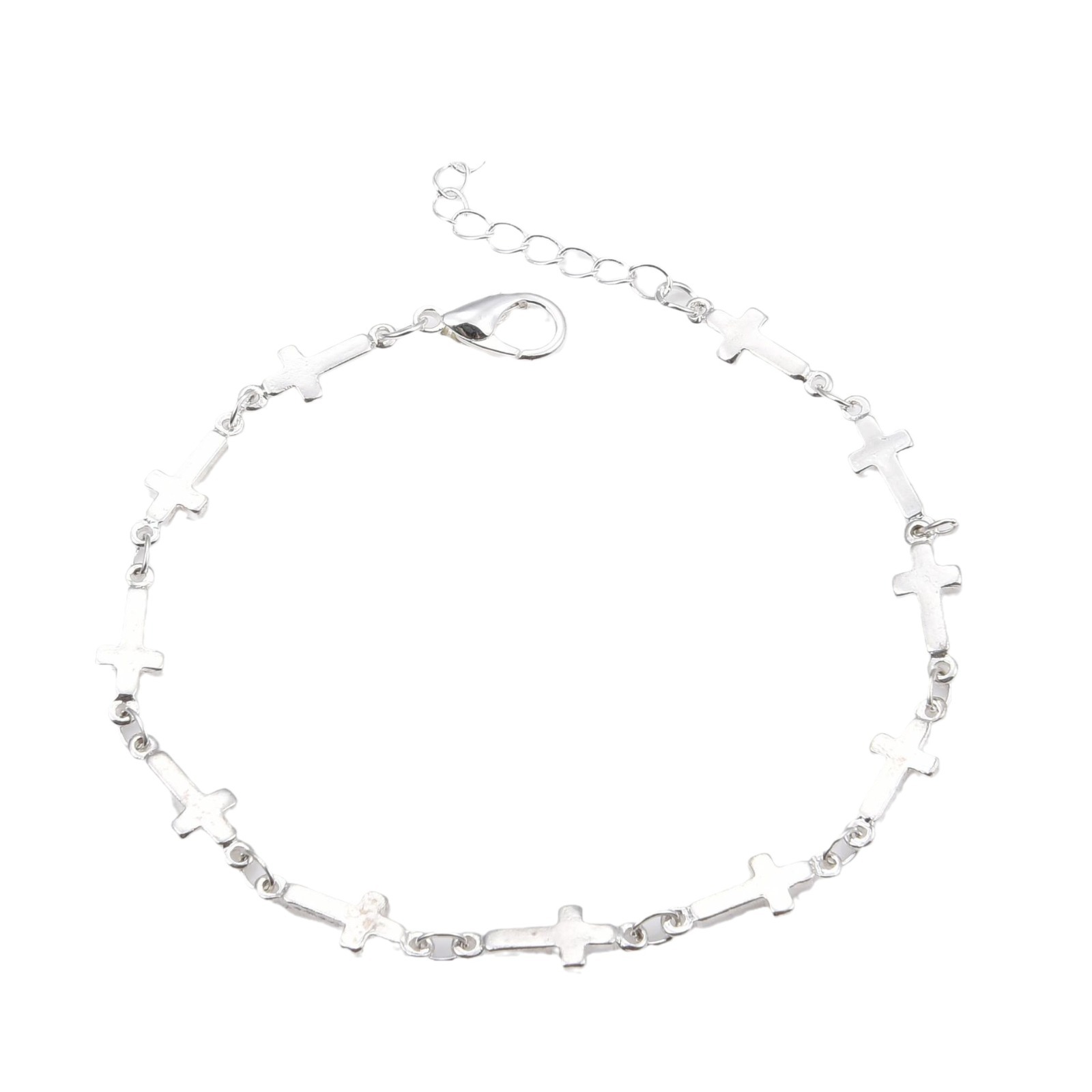 Bohemian Style Metal Cross Chain Charm Bracelet For Women_voghion.com
