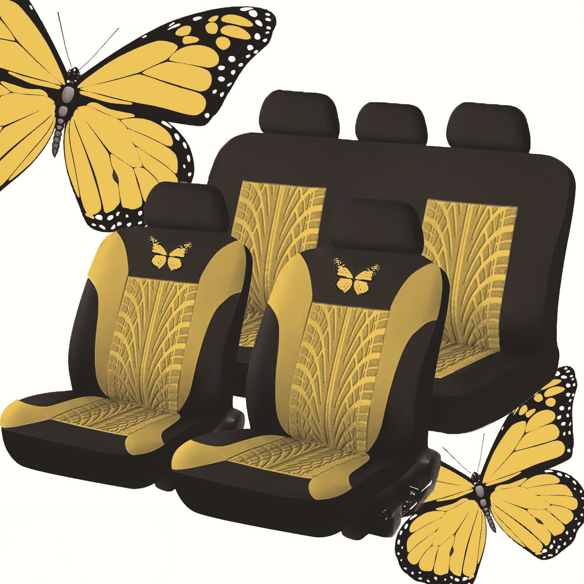 Cojín de asiento transfronterizo exclusivo para automóvil general, artesanía en relieve de mariposa, funda de asiento exquisita, cojín de asiento suave, transpirable y resistente al desgaste