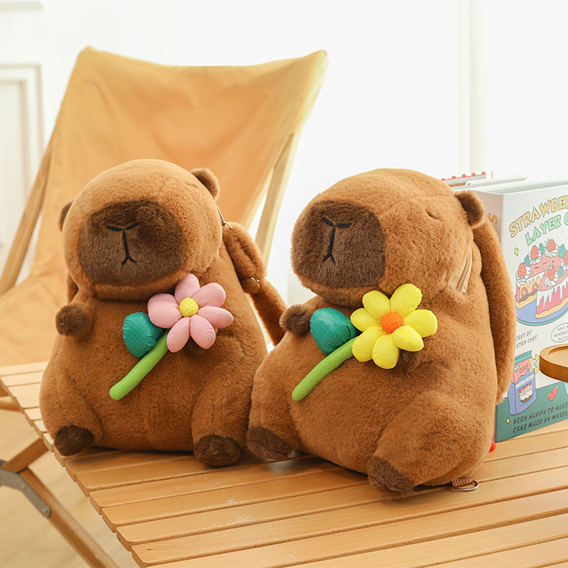 Comercio exterior nueva mochila de felpa Kapibala al por mayor muñeca de carpincho para niños