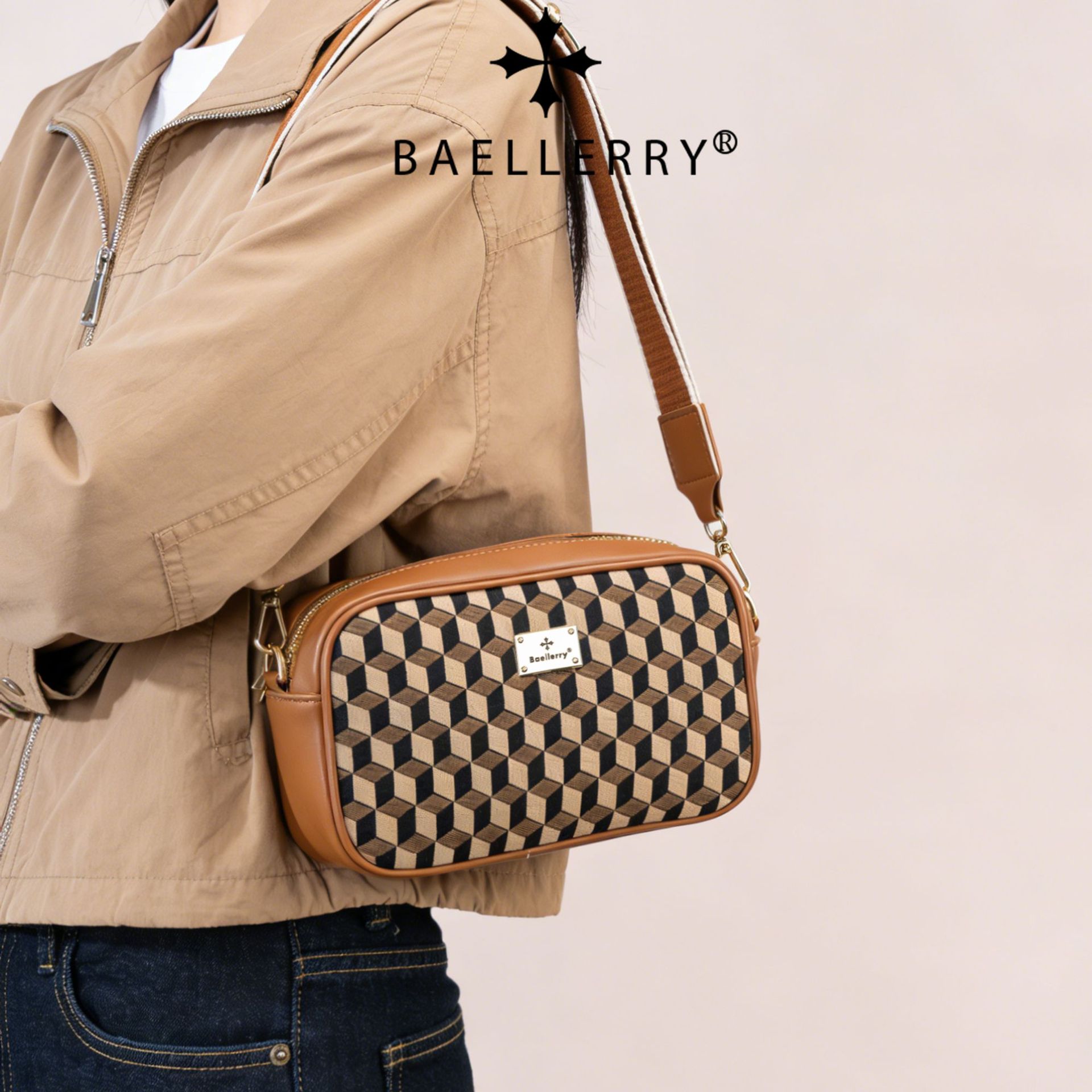 Borsa a spalla donna a quadri mini borsa a tracolla versatile_voghion.com