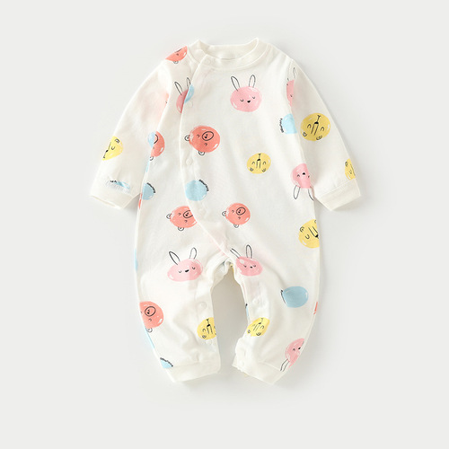 Baby clothes, spring and autumn pure cotton long-sleeved rompers, newborn autumn clothes, toddler pajamas, male and female baby onesies