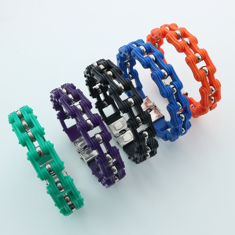Europe and the United States cross-border best selling bicycle bracelet 14MM trendy men hip-hop personality Joker bracelet bracelet jewelry wholesale
