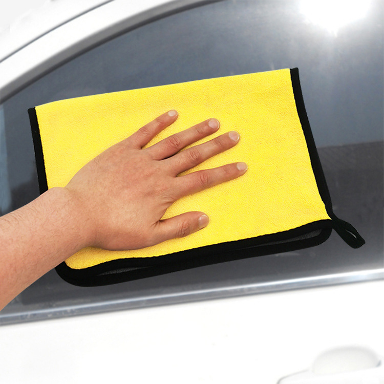 Car Wash Towel Coral Velvet Double-Sided Two-Color Car Wipe Towel Thickened Absorbent Towel Car Cleaning Cloth High Density Car Wash Towel