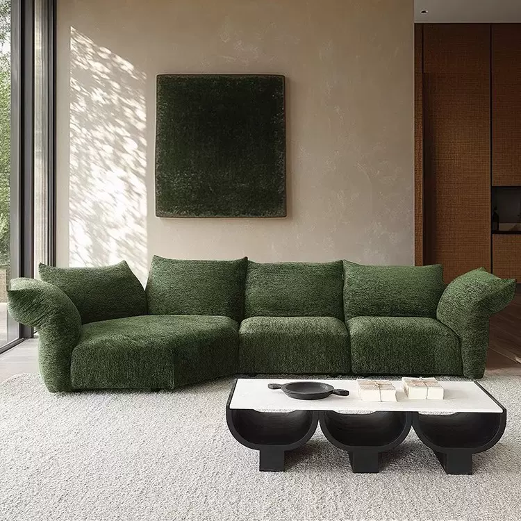 原版复刻全钢架花瓣沙发大户型异形弧形沙发组合可拆洗布艺沙发