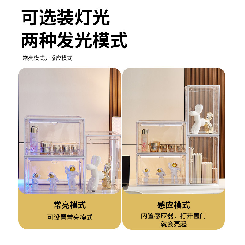Pet Transparent Display Cabinet Household Multi-Layer Dust-Proof Finishing Storage Rack Hand-Made Gift Storage Box