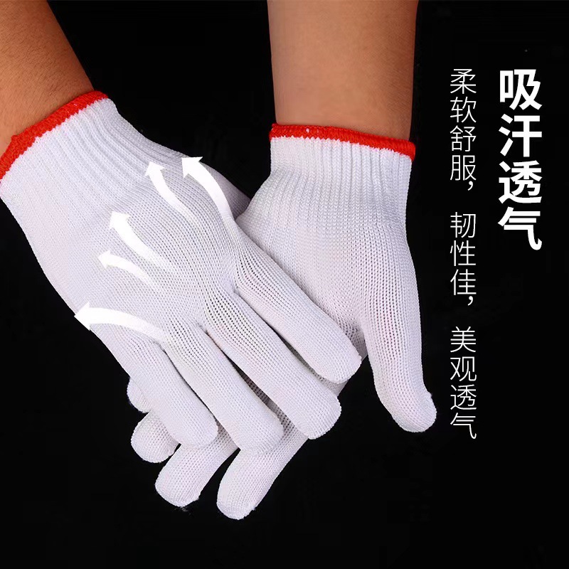 Hilo de algodón, guantes de hilo de látex guantes generales de protección laboral al por mayor