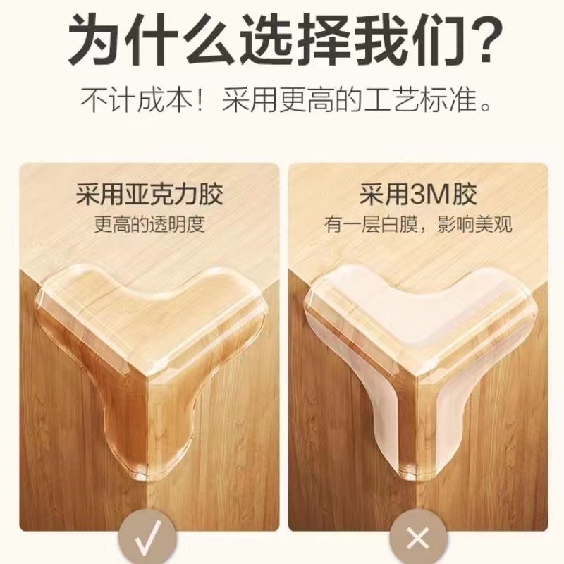 Children's safety transparent anti-collision corner thickened table corner baby table corner protector anti-collision bag table corner anti-collision pad silicone