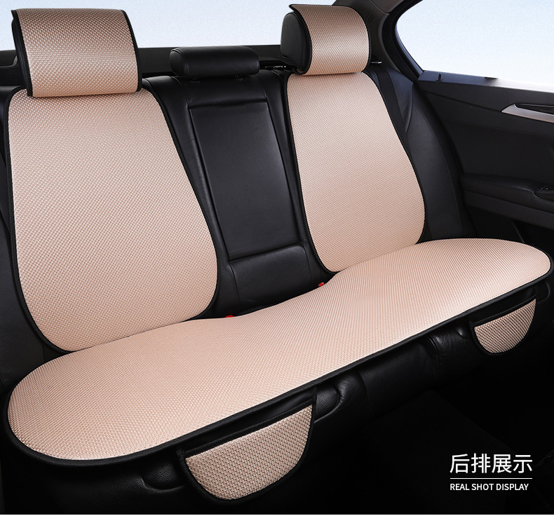 Factory Wholesale Car Seat Cushion Breathable Ice Silk Cooling Pad Seat Cushion Butt Pad Cover for Long Sitting Interior Comfort Cotton Linen Heat Insulation