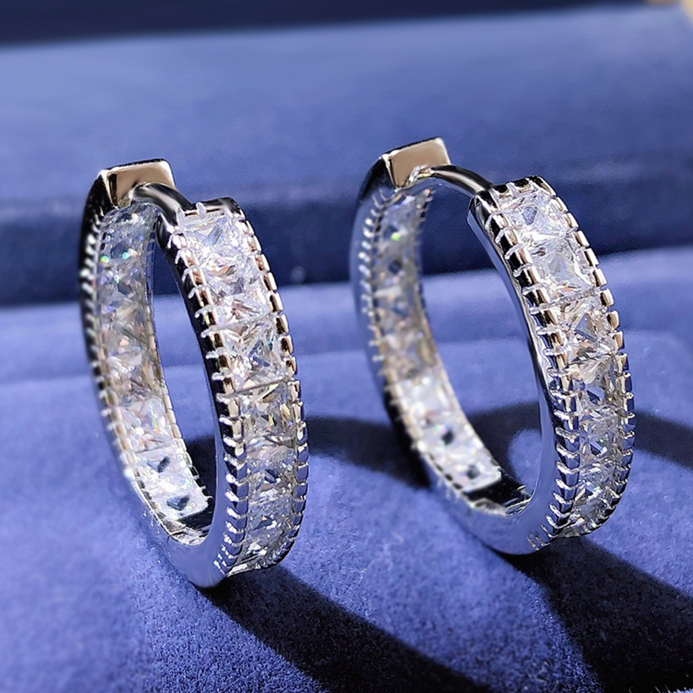 Pendientes de aro elegantes para mujer acabado oro ins style_voghion.com