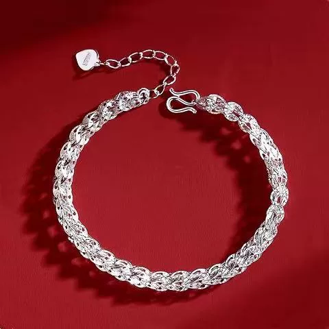 Ретро сломанный серебряный браслет с двумя фениксами женский медный серебряный блестящий браслет модный дикий нишевые креативные аксессуары для рук оптом