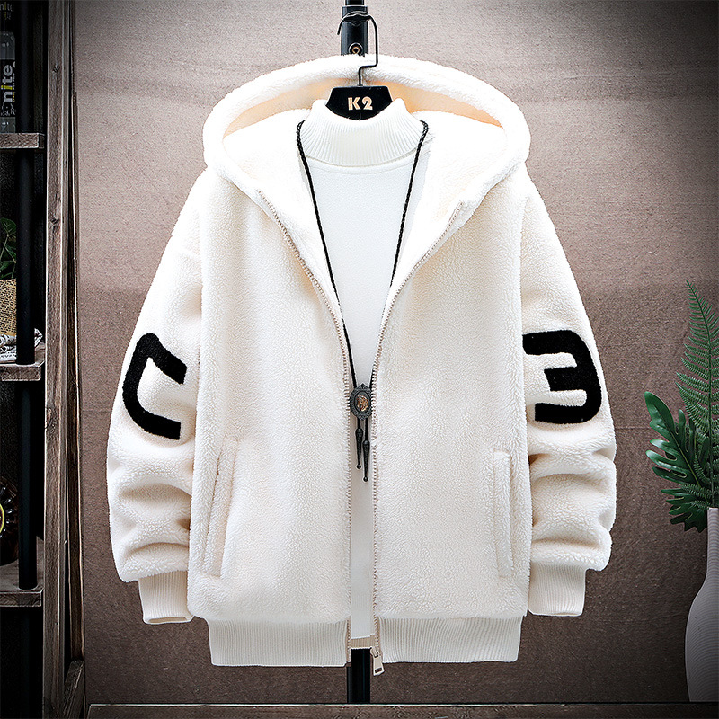 Abrigo de lana de cordero para hombre invierno engrosado casual Abrigo acolchado de algodón moda de invierno juventud chaqueta acolchada de algodón con forro polar chaqueta acolchada de algodón cálido