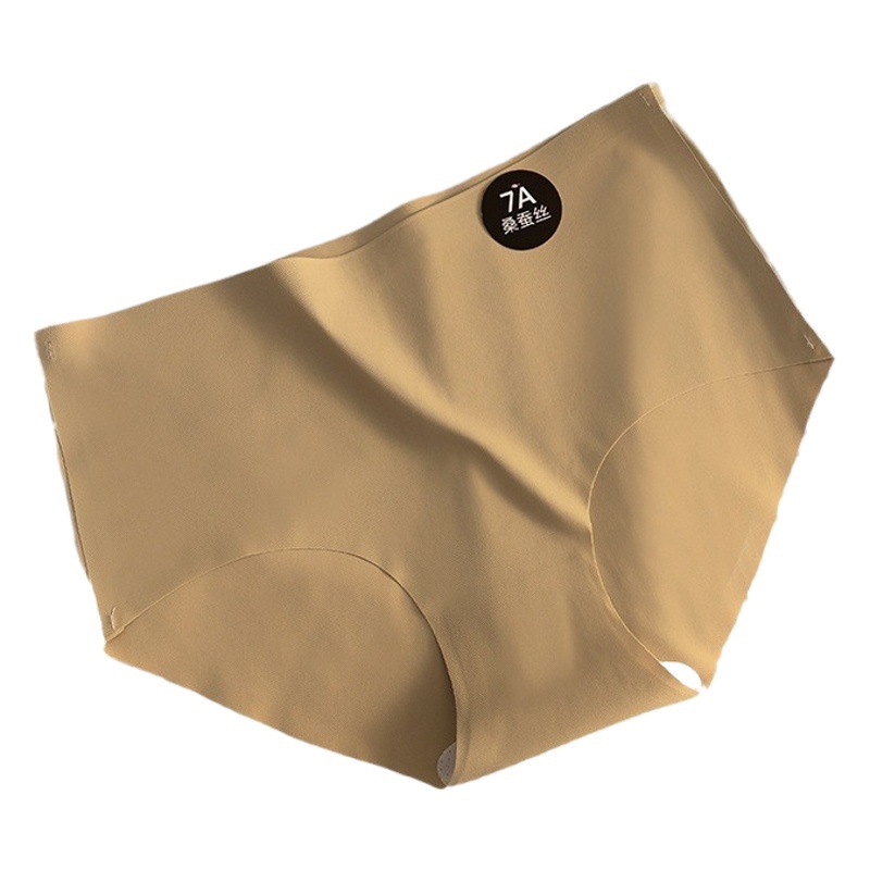 Kefei スポーツシームレス下着女性の夏抗菌ミッドウエスト非挟み込み 7a マルベリーシルクヨガブリーフ