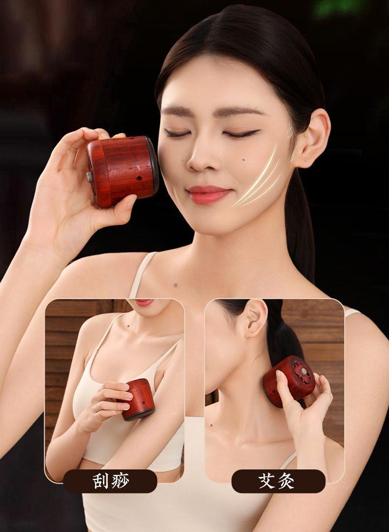 Facial Moxa Stone Moxibustion Jar Peach Blossom Facial Warming Tool Home Spa Beauty Kit with Moxa Sticks quality and texture
