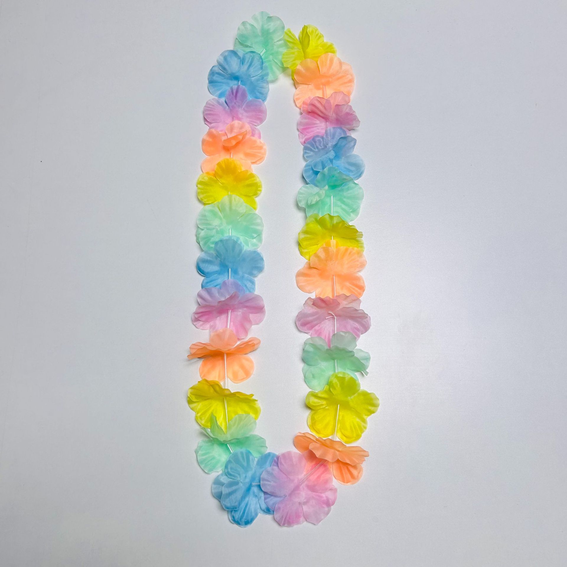 Hawaiian macaron corallas de color 24 pares de pétalos de tela rueda de color para eventos de espectáculo de la fiesta de gran corallas multicolores