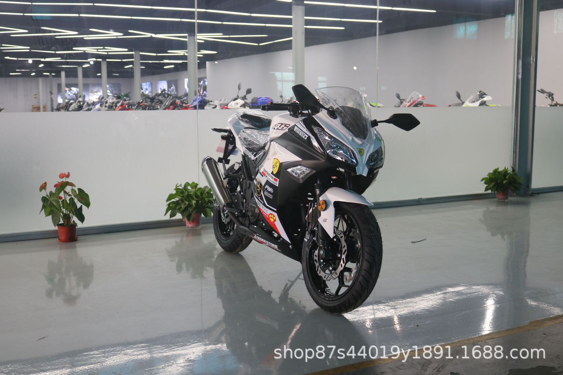 License-able motorcycle Kawasaki Ninja, twin-cylinder racing replica, Horizon sportbike, adult gasoline-powered sportbike, complete vehicle