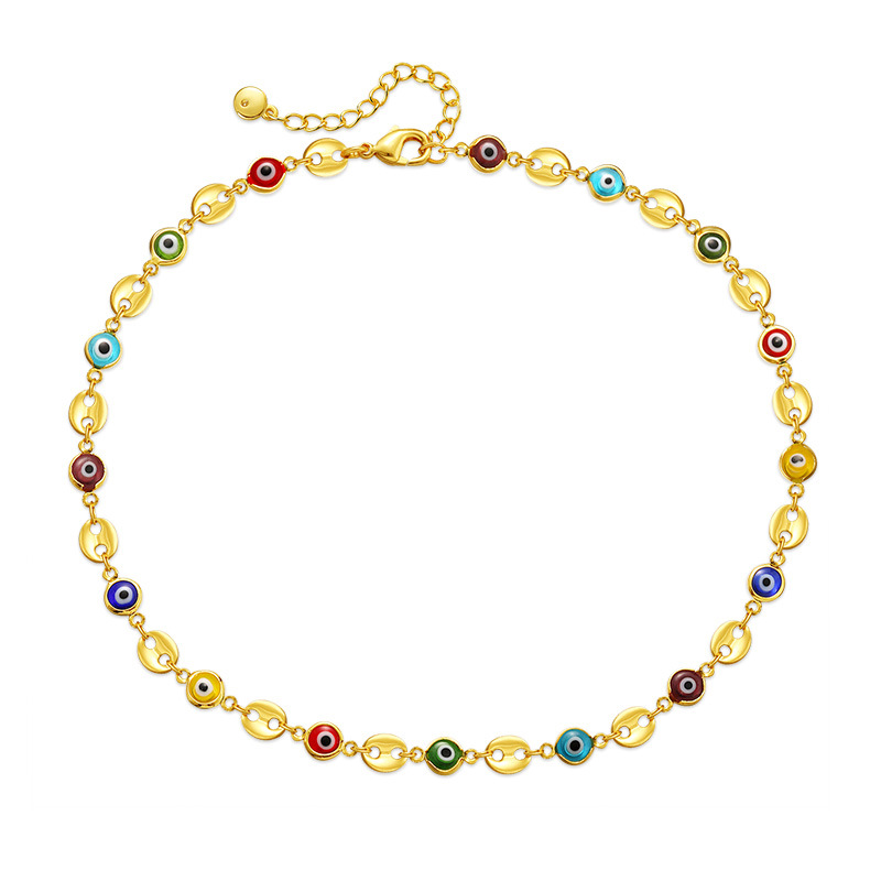 Cute Geometric Devilu0027S Eye Copper Gold Plated Zircon Necklace 1 Piece