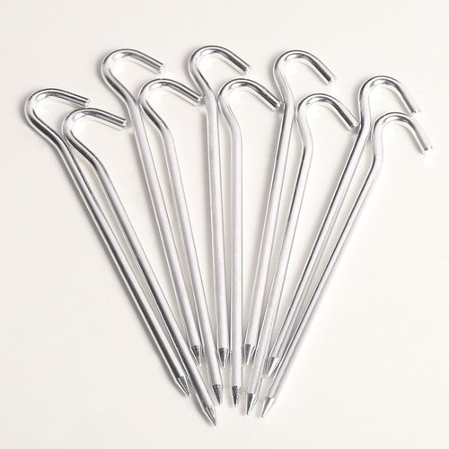 Camping tent stakes outdoor canopy accessories aluminum stakes ultra-light question mark stakes wind rope fixing camp nails