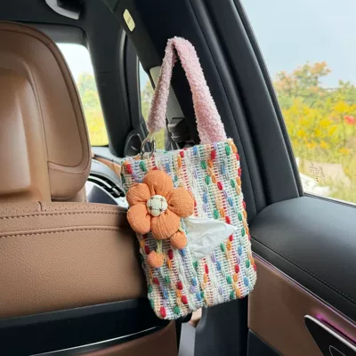 Car tissue box/set West Highland Sunflower Small Pendant - color-snow-tooth-orange-flower