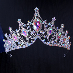 跨境歐美皇冠新娘頭飾 馬眼巴洛克奢華搭配禮服王冠熱銷新娘皇冠