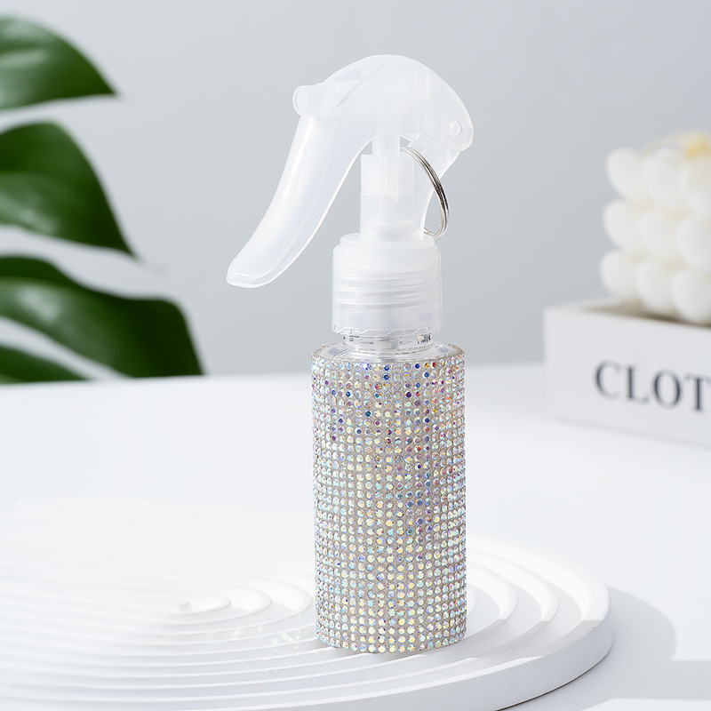ダイヤモンドがちりばめられた新しいフルダイヤモンドスプレーボトルガーデニング花の水やりプラスチックボトルPETファインミストヘアボトルプレスボトル旅行ポータブル|undefined